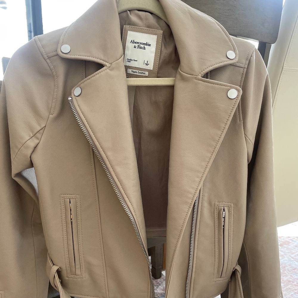 Abercrombie leather motto jacket